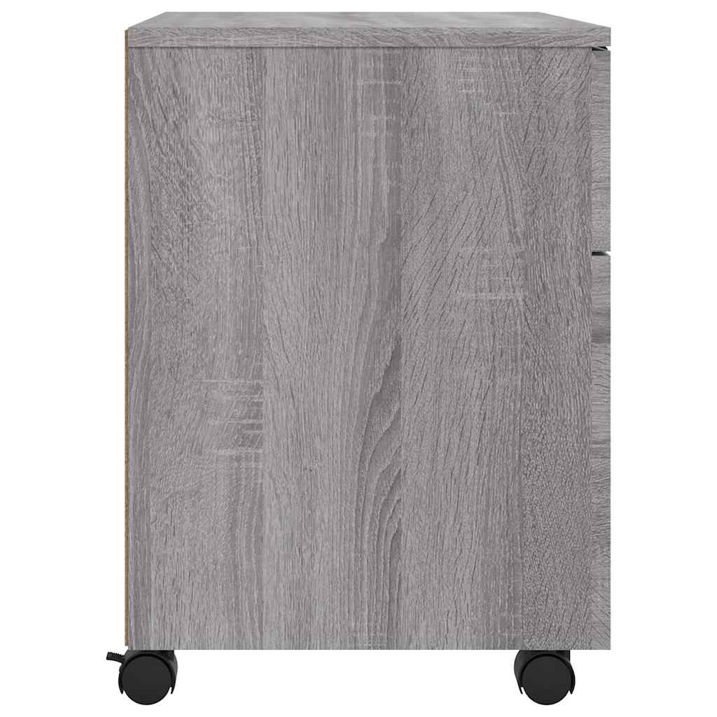 Filing cabinet with castors, grey, 45x38x54cm, wood