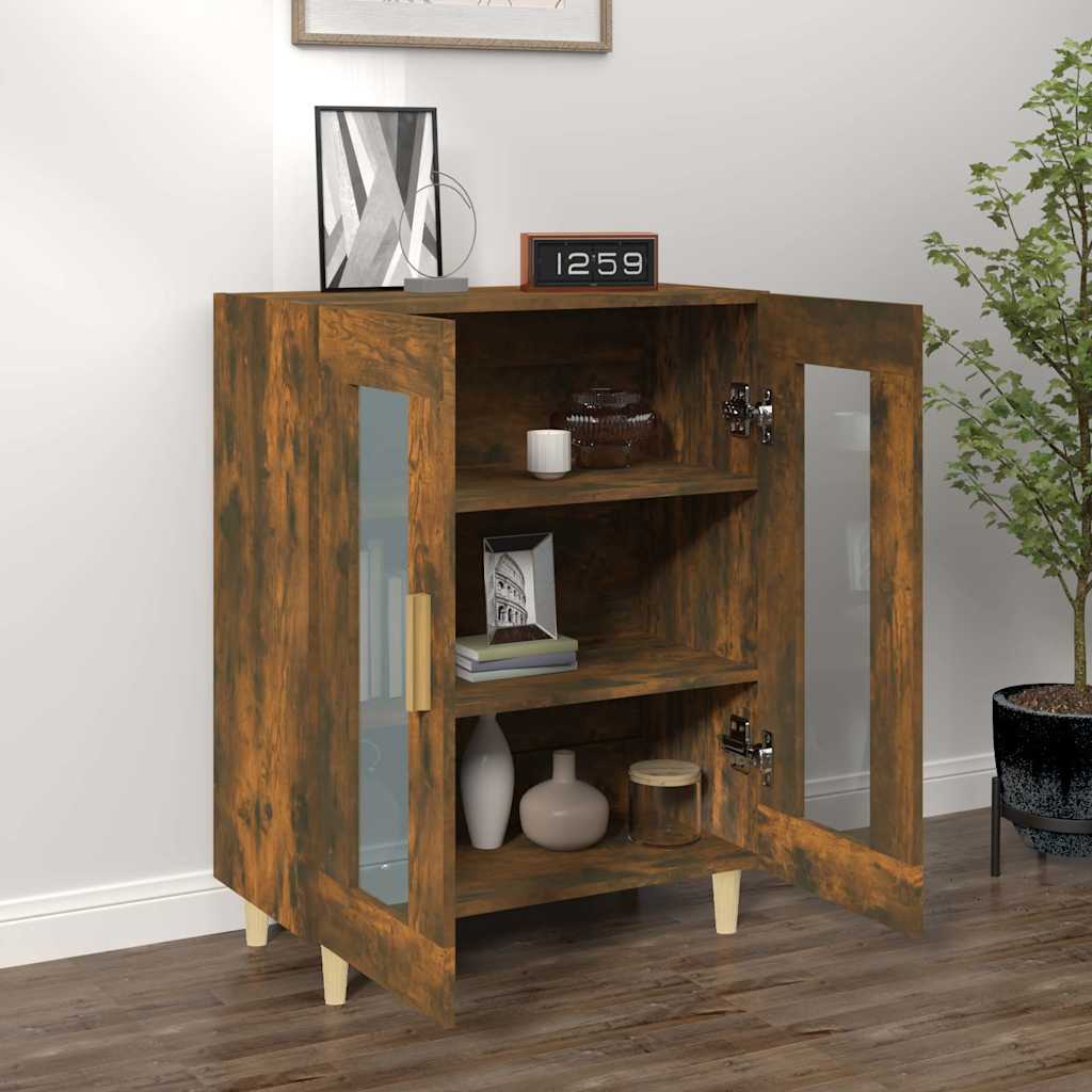 Sideboard, smoked oak, 69.5x34x90cm, engineered wood