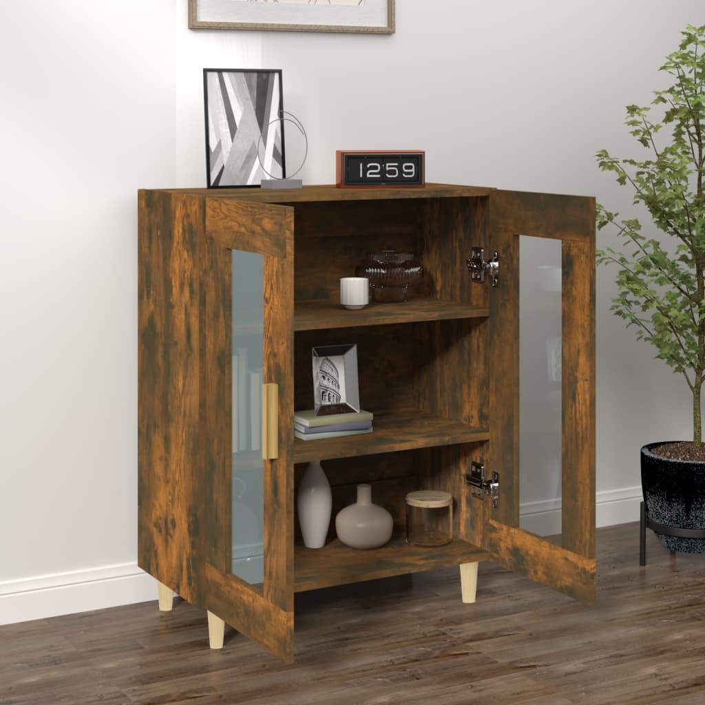 Sideboard, smoked oak, 69.5x34x90cm, engineered wood