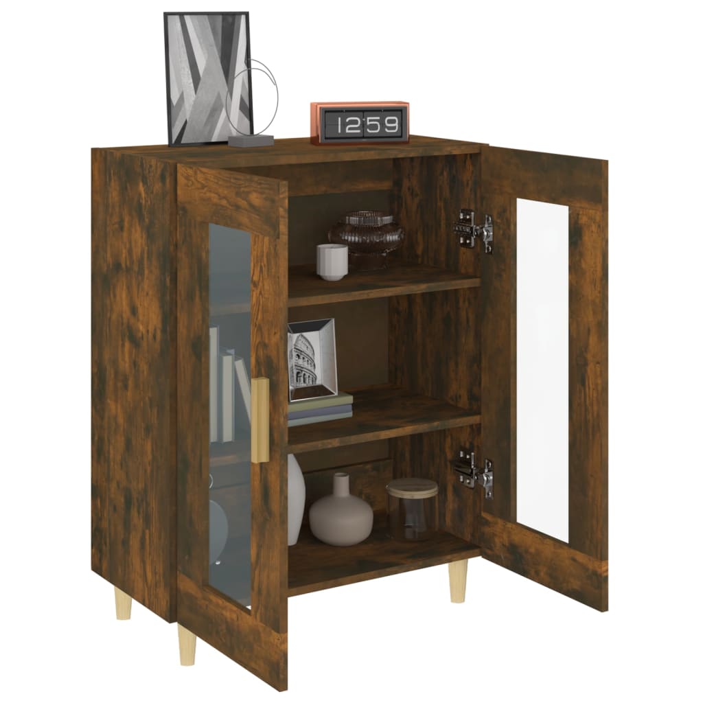 Sideboard, smoked oak, 69.5x34x90cm, engineered wood