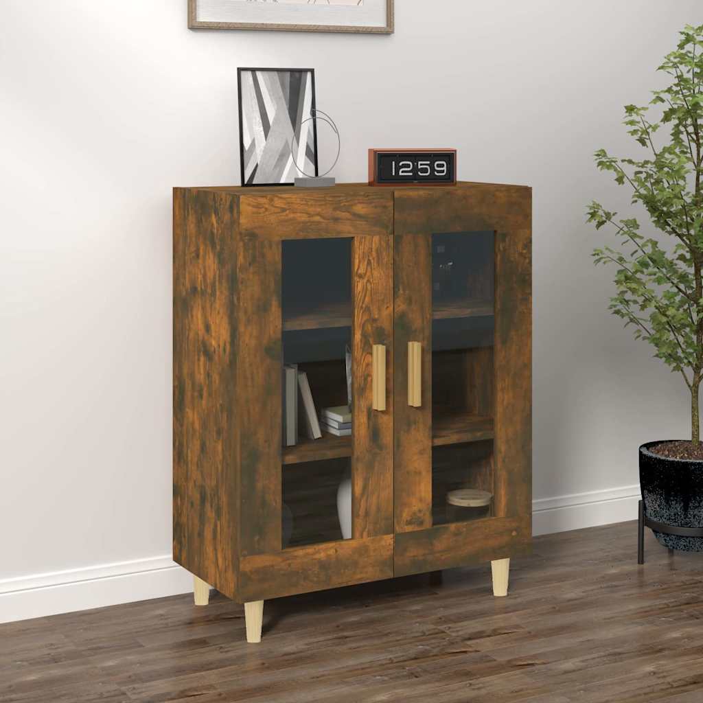 Sideboard, smoked oak, 69.5x34x90cm, engineered wood