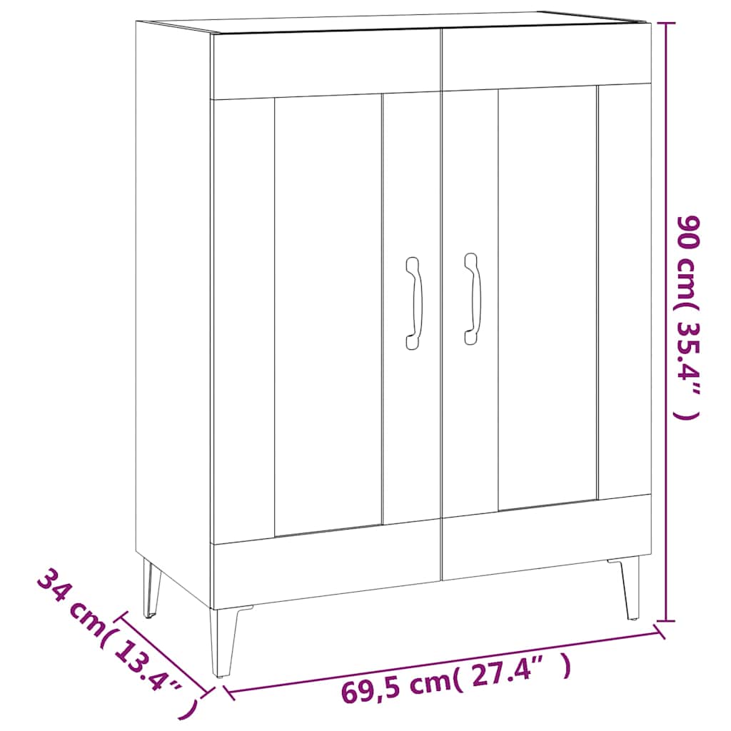 Kumode, pelēks ozols, 69,5x34x90cm, apstrādāta koksne