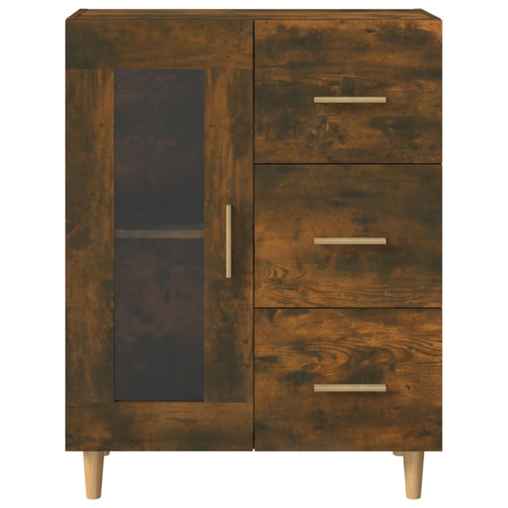 Sideboard, smoked oak, 69.5x34x90cm, engineered wood