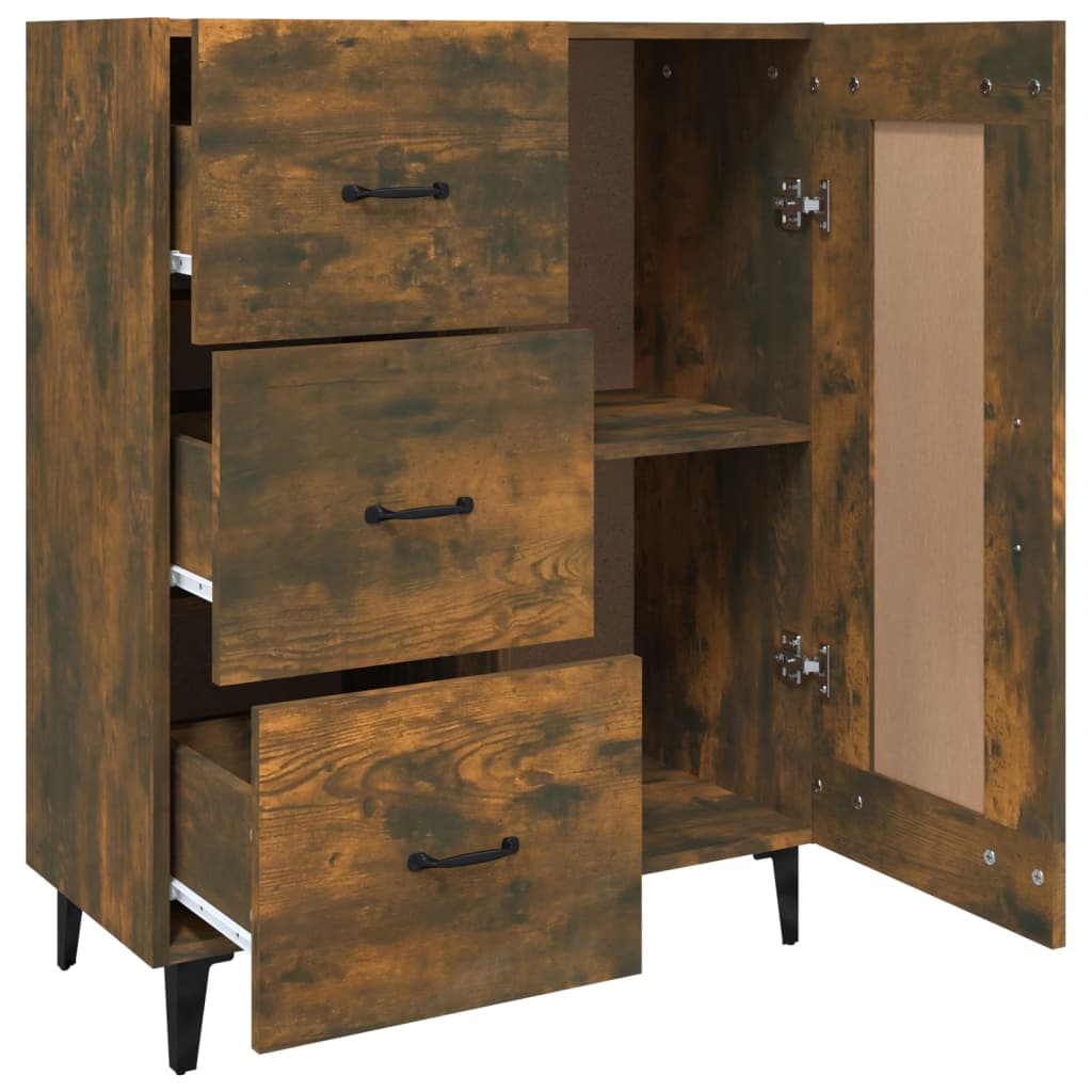 Sideboard, smoked oak, 69.5x34x90cm, engineered wood