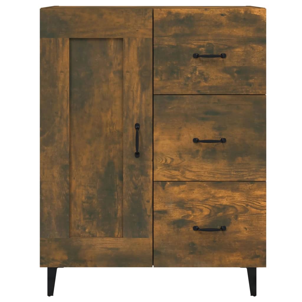 Sideboard, smoked oak, 69.5x34x90cm, engineered wood