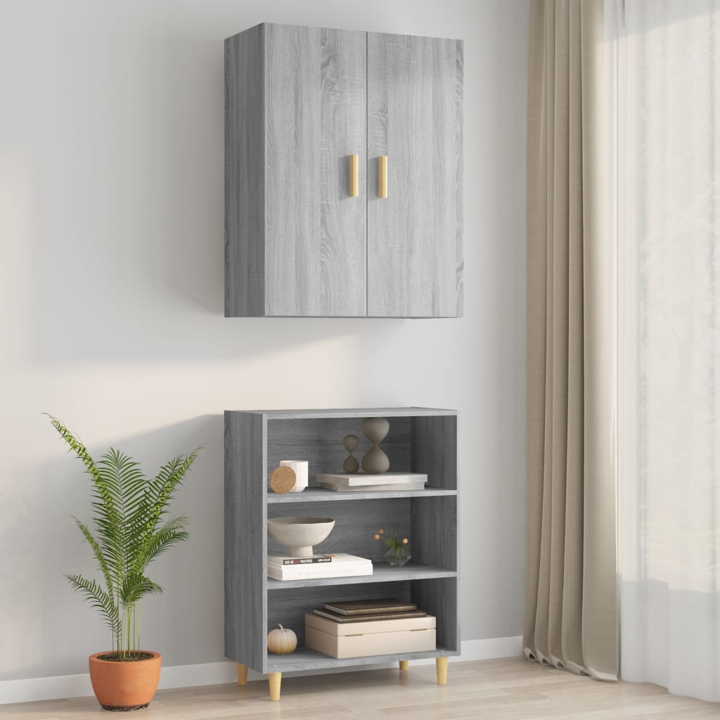 Wall-mounted cabinet, grey oak, 69.5x34x90cm