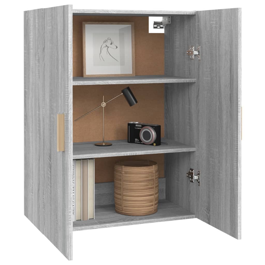 Wall-mounted cabinet, grey oak, 69.5x34x90cm
