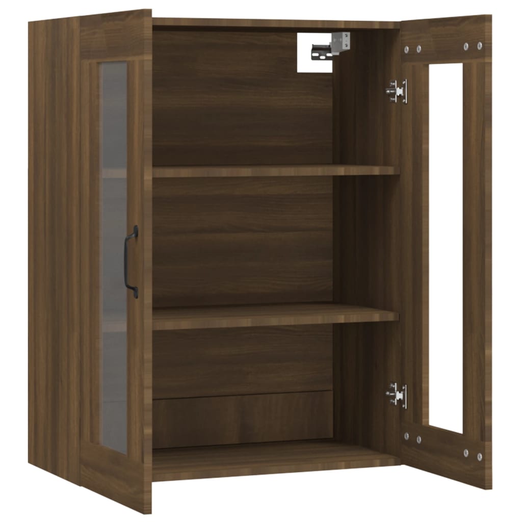 Wall-mounted cabinet, brown oak, 69.5x34x90cm