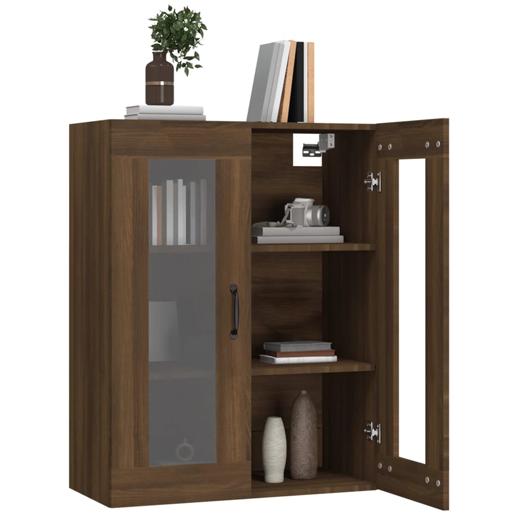 Wall-mounted cabinet, brown oak, 69.5x34x90cm