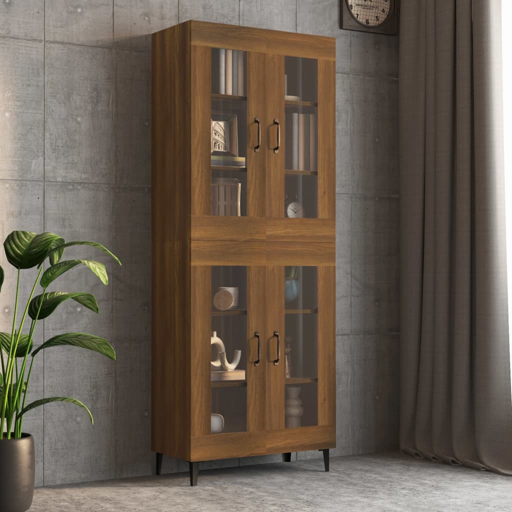 Wall-mounted cabinet, brown oak, 69.5x34x90cm