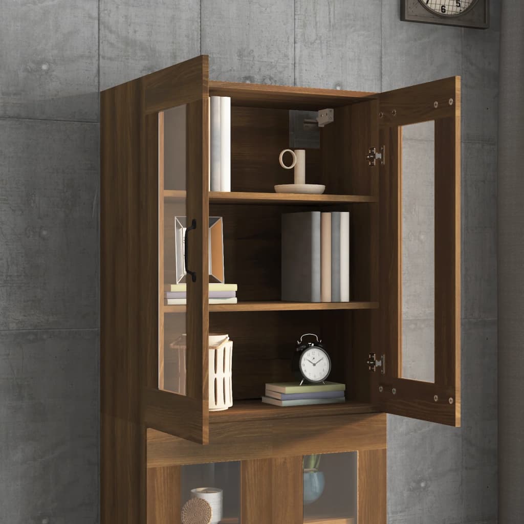 Wall-mounted cabinet, brown oak, 69.5x34x90cm