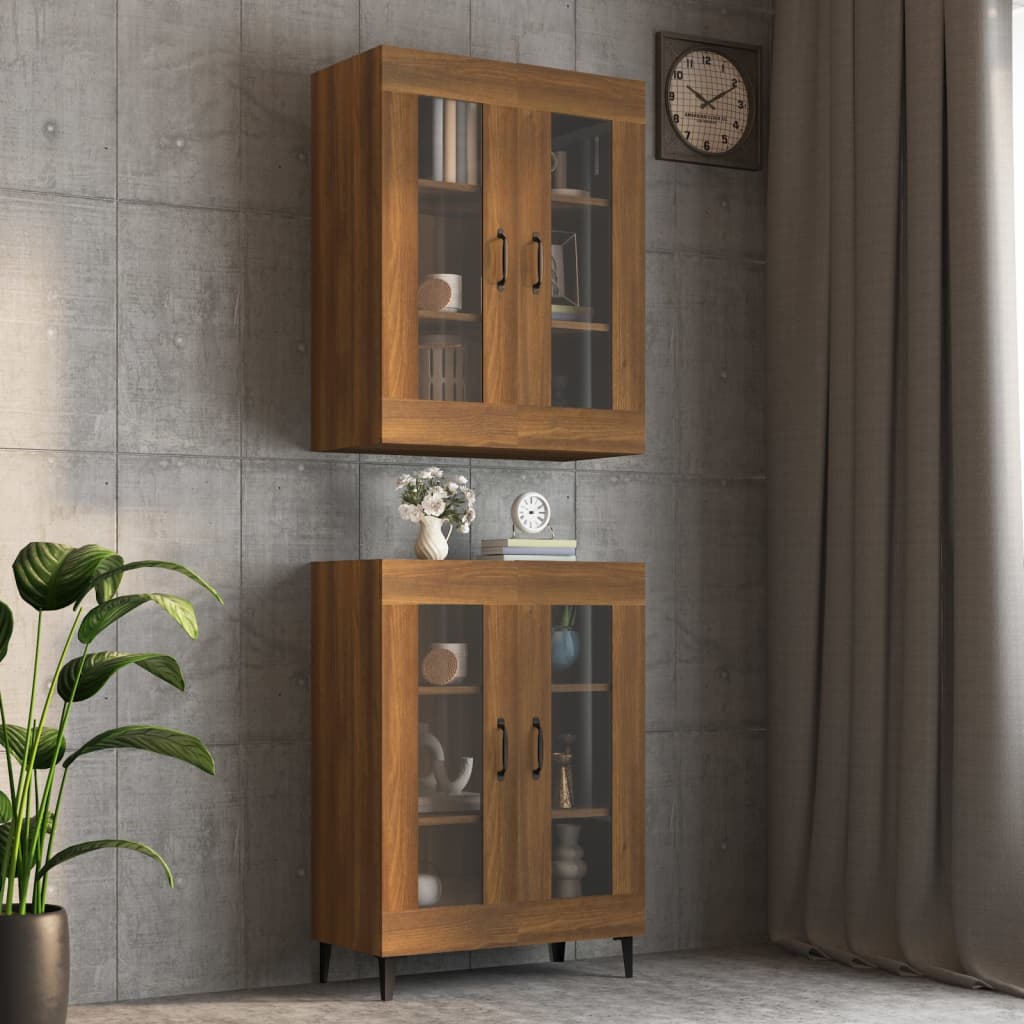 Wall-mounted cabinet, brown oak, 69.5x34x90cm