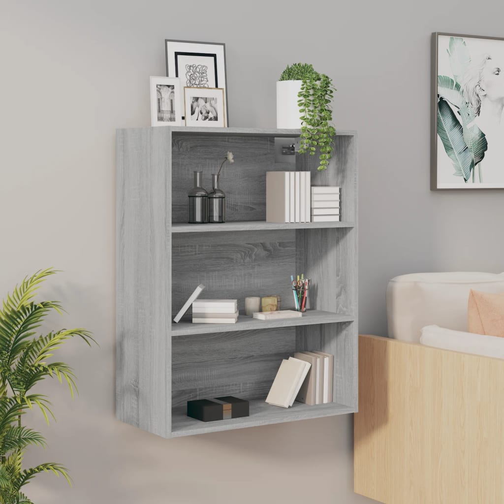Wall-mounted cabinet, grey oak, 69.5x32.5x90cm