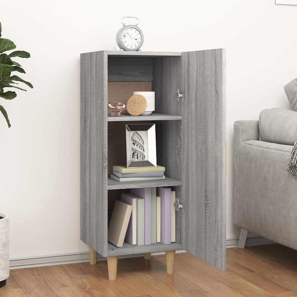 Side cabinet, grey oak, 34.5x34x90cm, engineered wood
