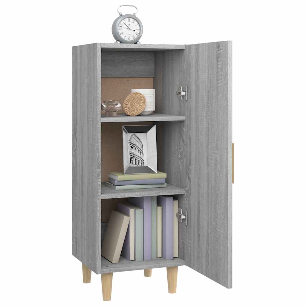 Side cabinet, grey oak, 34.5x34x90cm, engineered wood