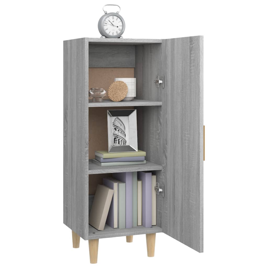 Side cabinet, grey oak, 34.5x34x90cm, engineered wood