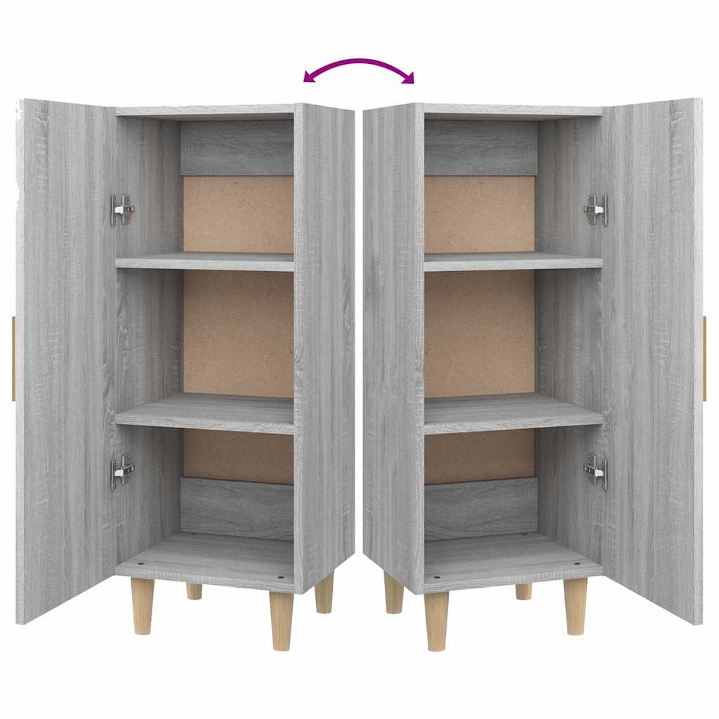 Side cabinet, grey oak, 34.5x34x90cm, engineered wood
