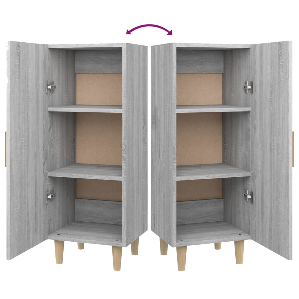 Side cabinet, grey oak, 34.5x34x90cm, engineered wood