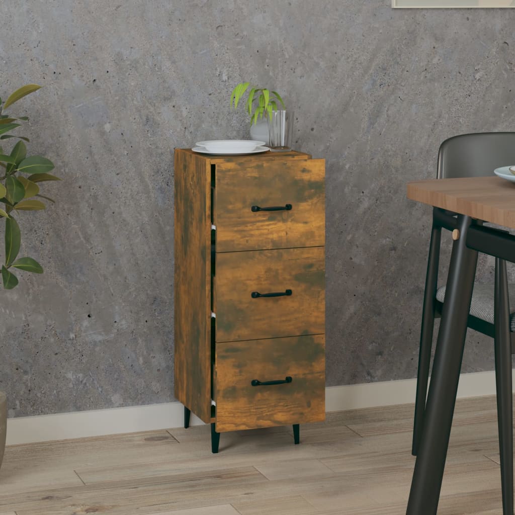 Side cabinet, smoky oak, 34.5x34x90cm, engineered wood