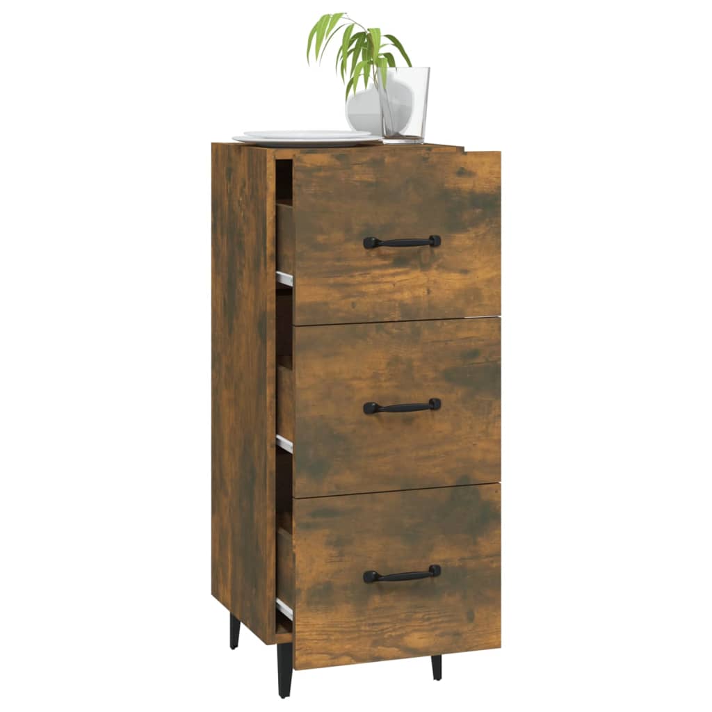 Side cabinet, smoky oak, 34.5x34x90cm, engineered wood