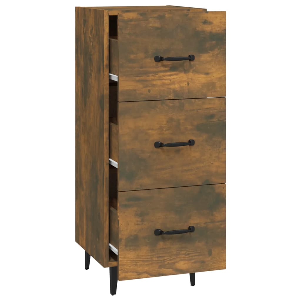 Side cabinet, smoky oak, 34.5x34x90cm, engineered wood