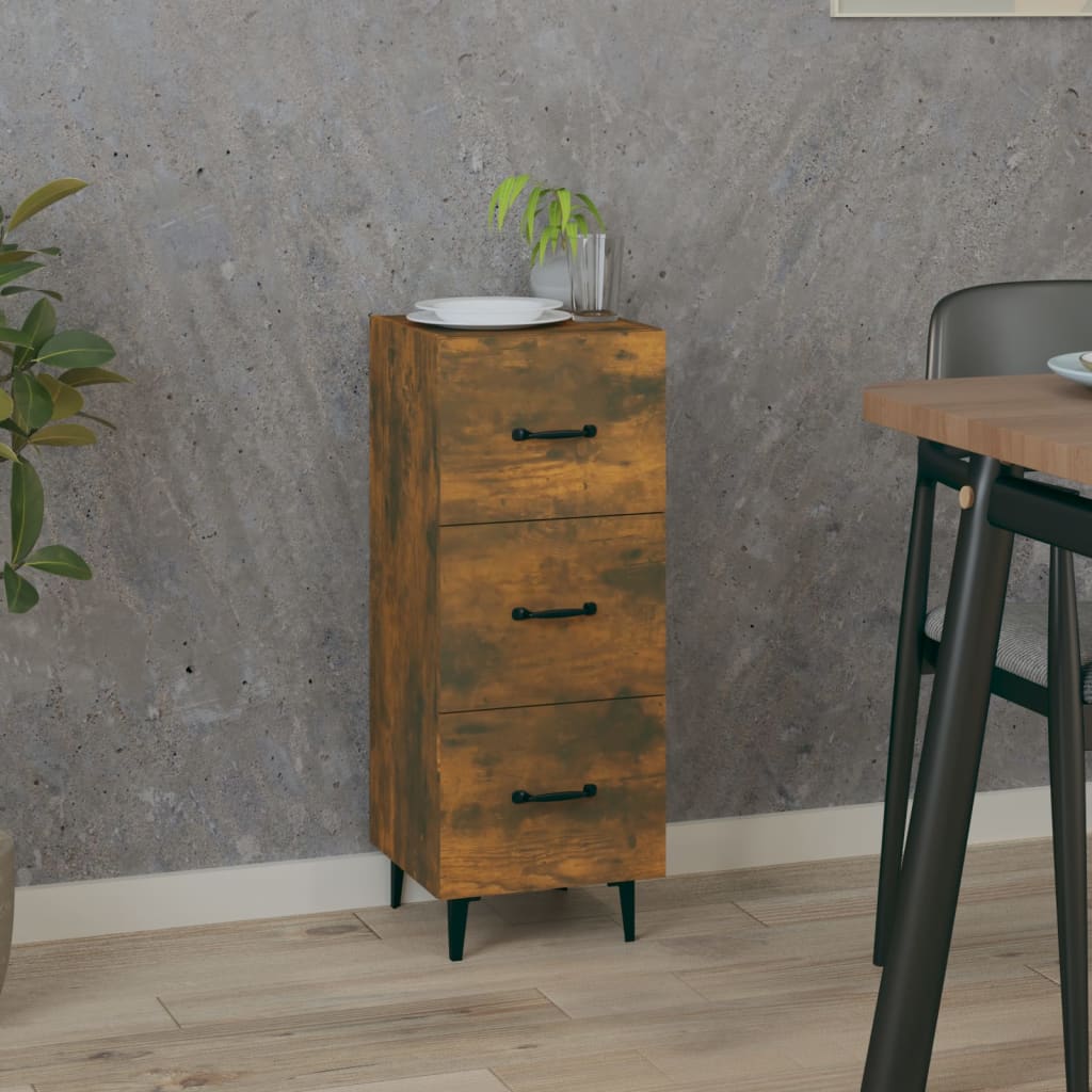Side cabinet, smoky oak, 34.5x34x90cm, engineered wood
