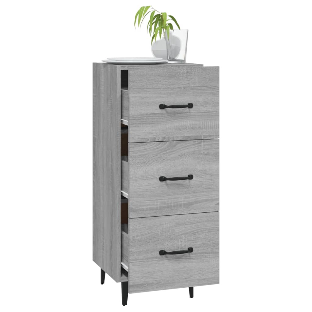 Side cabinet, grey oak, 34.5x34x90cm, engineered wood