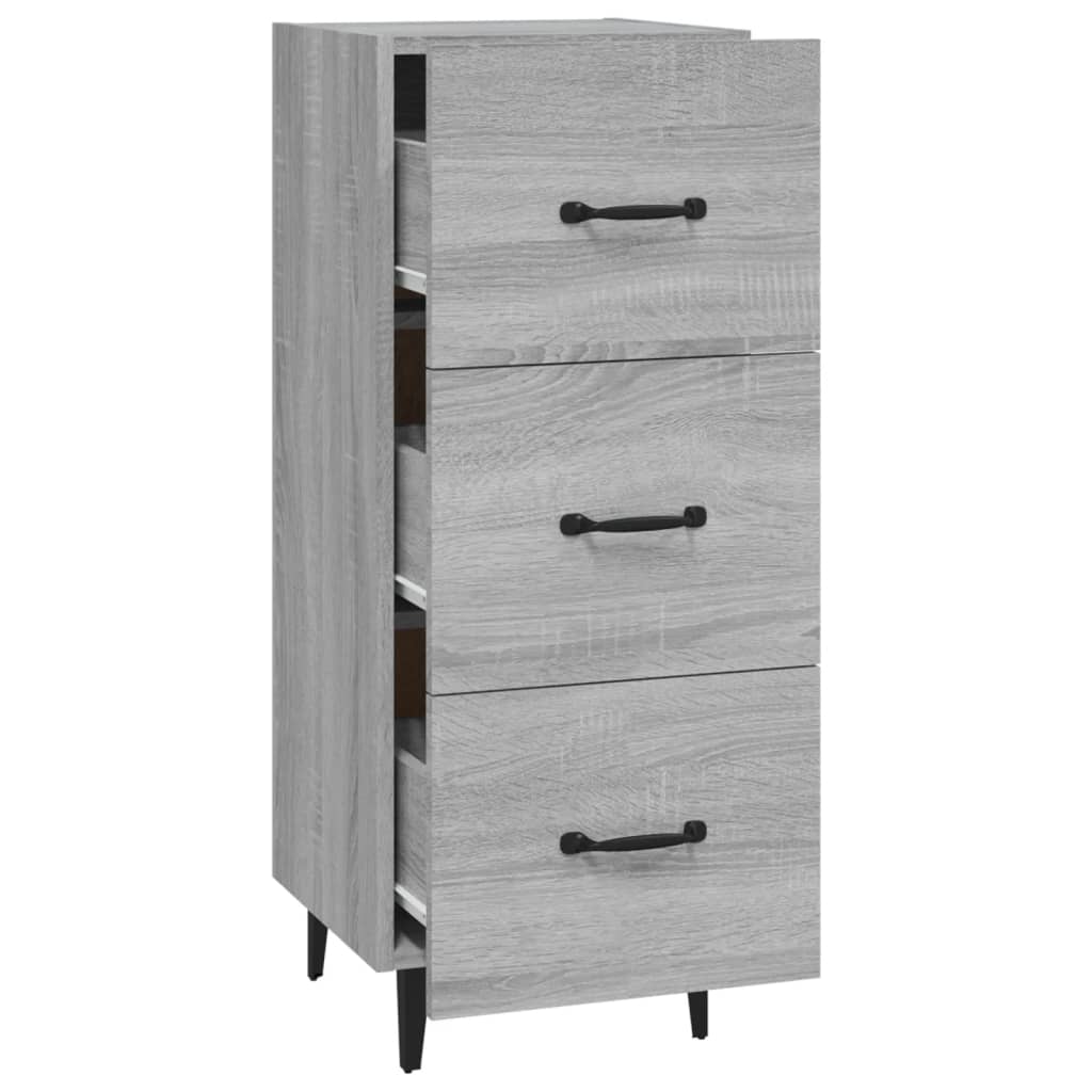 Side cabinet, grey oak, 34.5x34x90cm, engineered wood