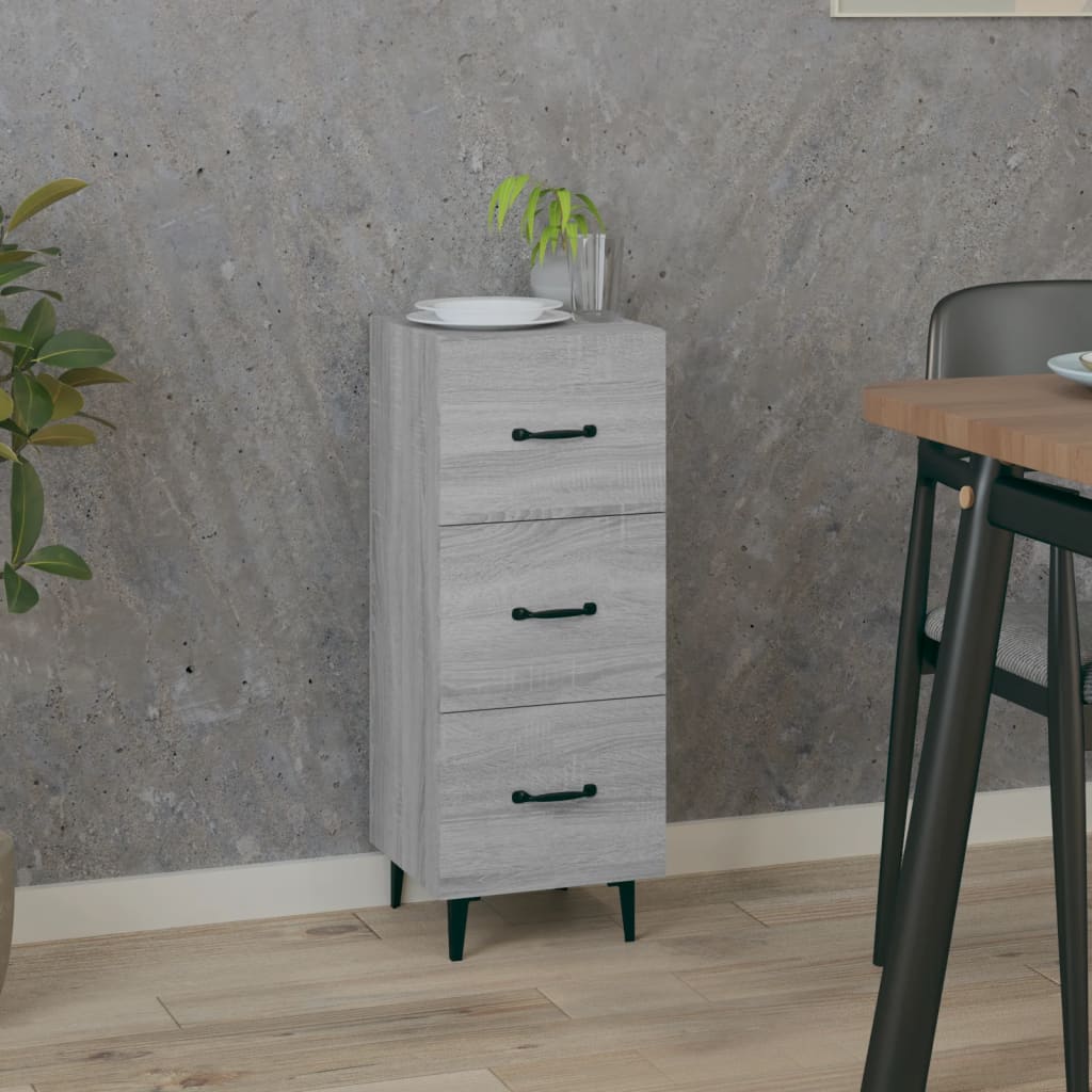 Side cabinet, grey oak, 34.5x34x90cm, engineered wood