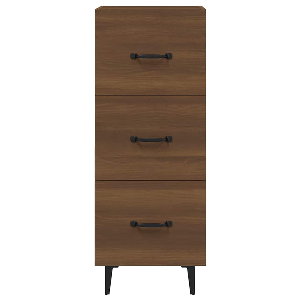 Side cabinet, brown oak, 34.5x34x90cm, engineered wood