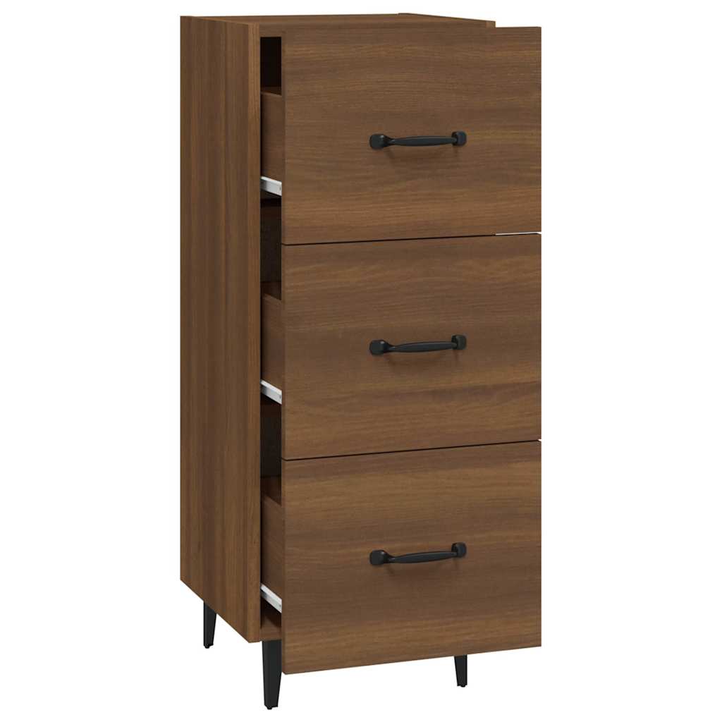 Side cabinet, brown oak, 34.5x34x90cm, engineered wood