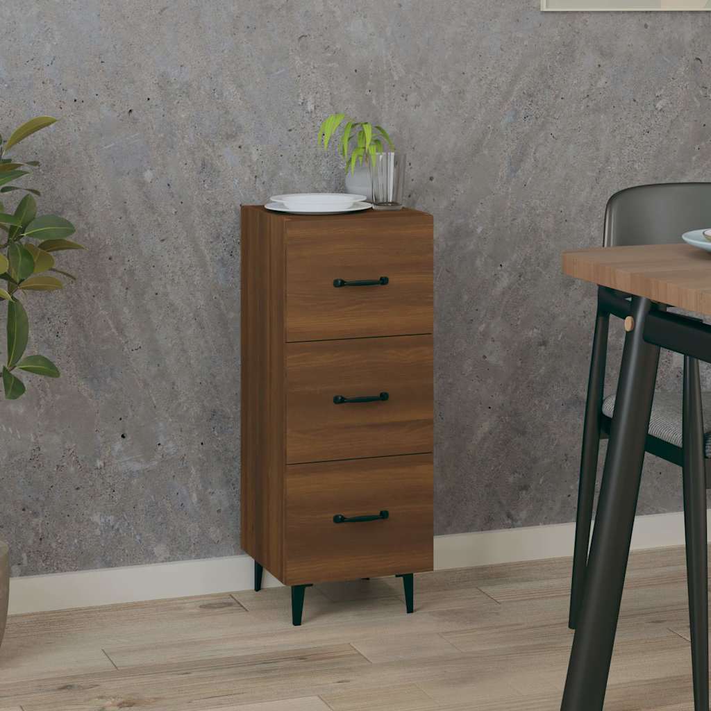 Side cabinet, brown oak, 34.5x34x90cm, engineered wood