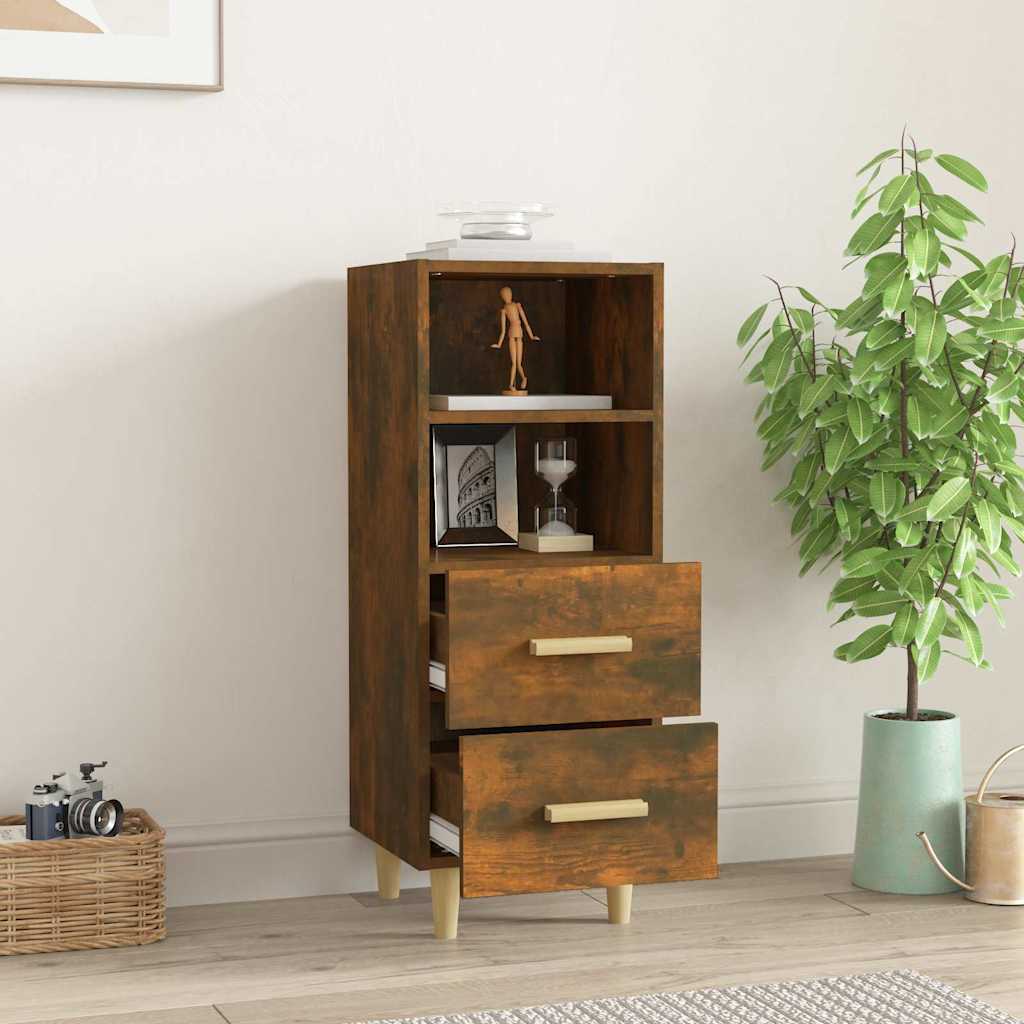 Side cabinet, smoky oak, 34.5x34x90cm, engineered wood