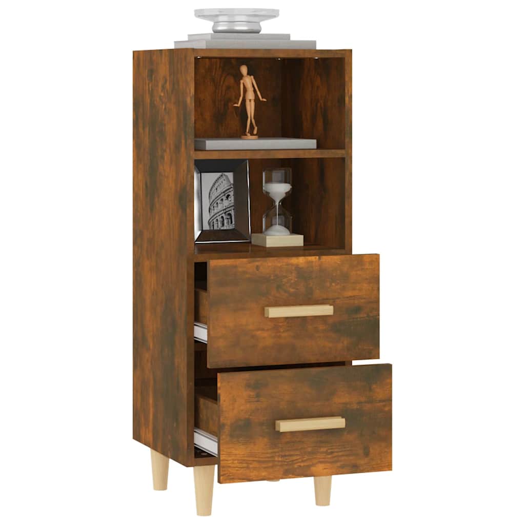 Side cabinet, smoky oak, 34.5x34x90cm, engineered wood