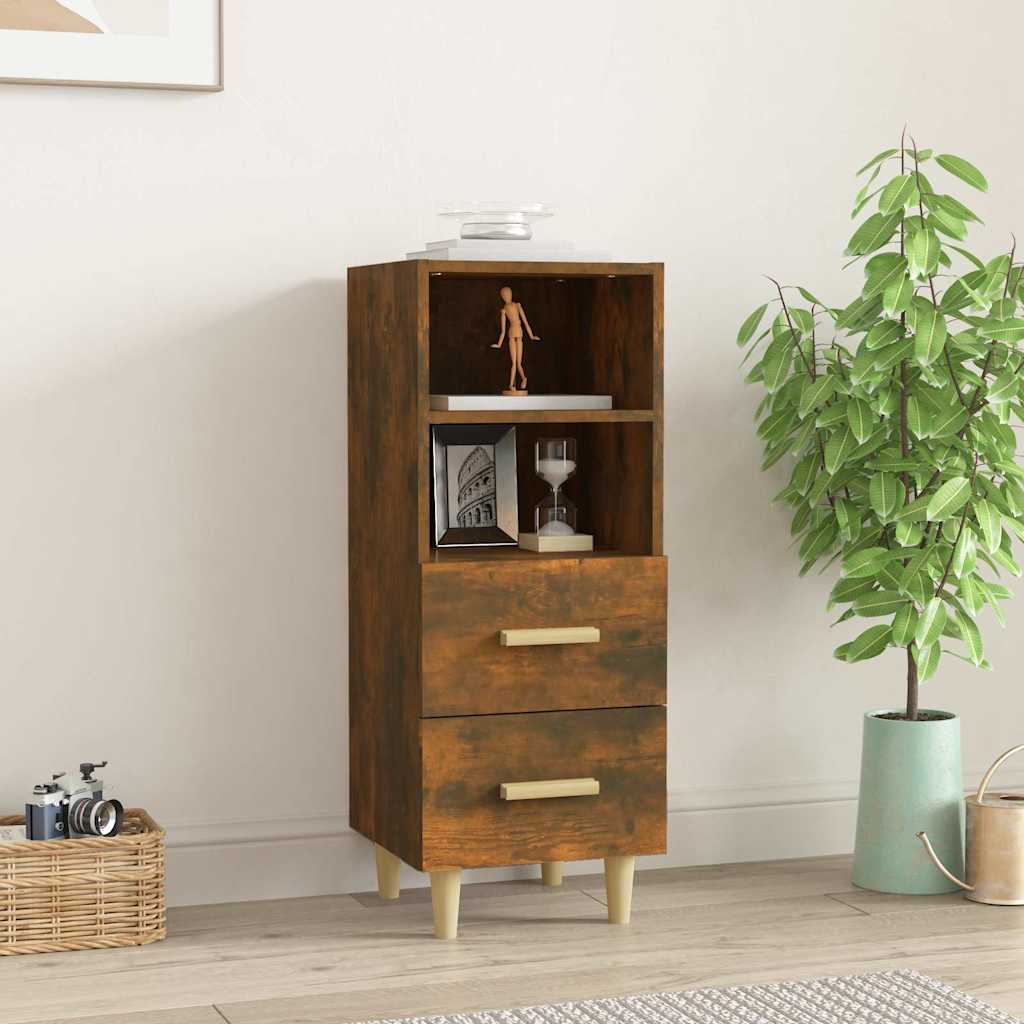 Side cabinet, smoky oak, 34.5x34x90cm, engineered wood