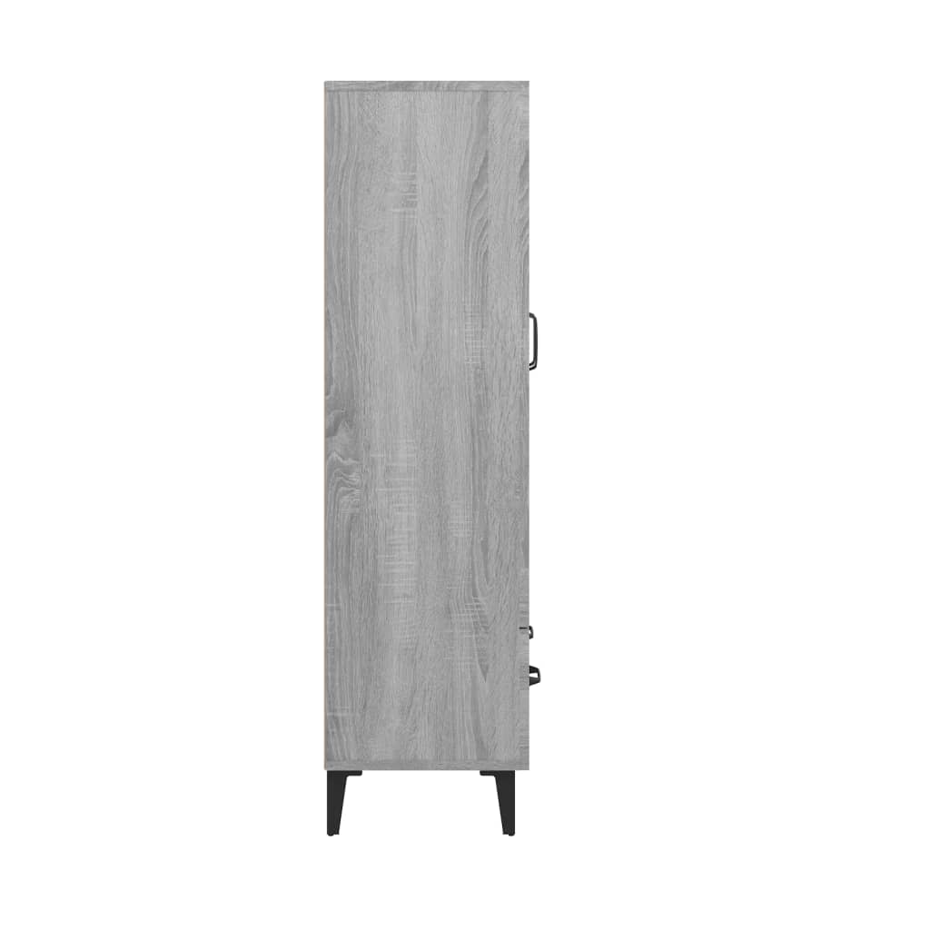 Kumode, pelēka ozola krāsā, 70x31x115cm, apstrādāta koksne