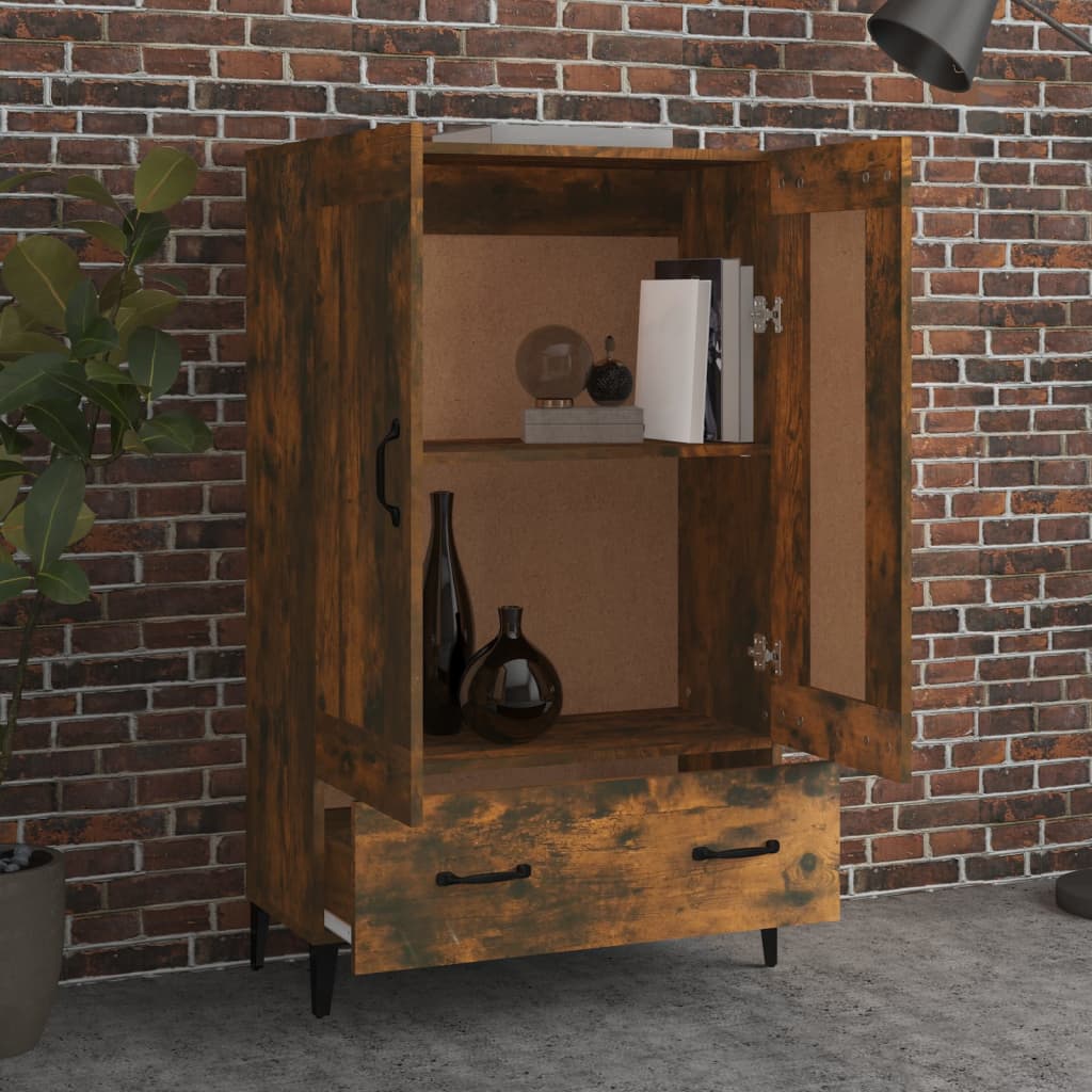Chest of drawers, smoke oak color, 70x31x115cm, engineered wood