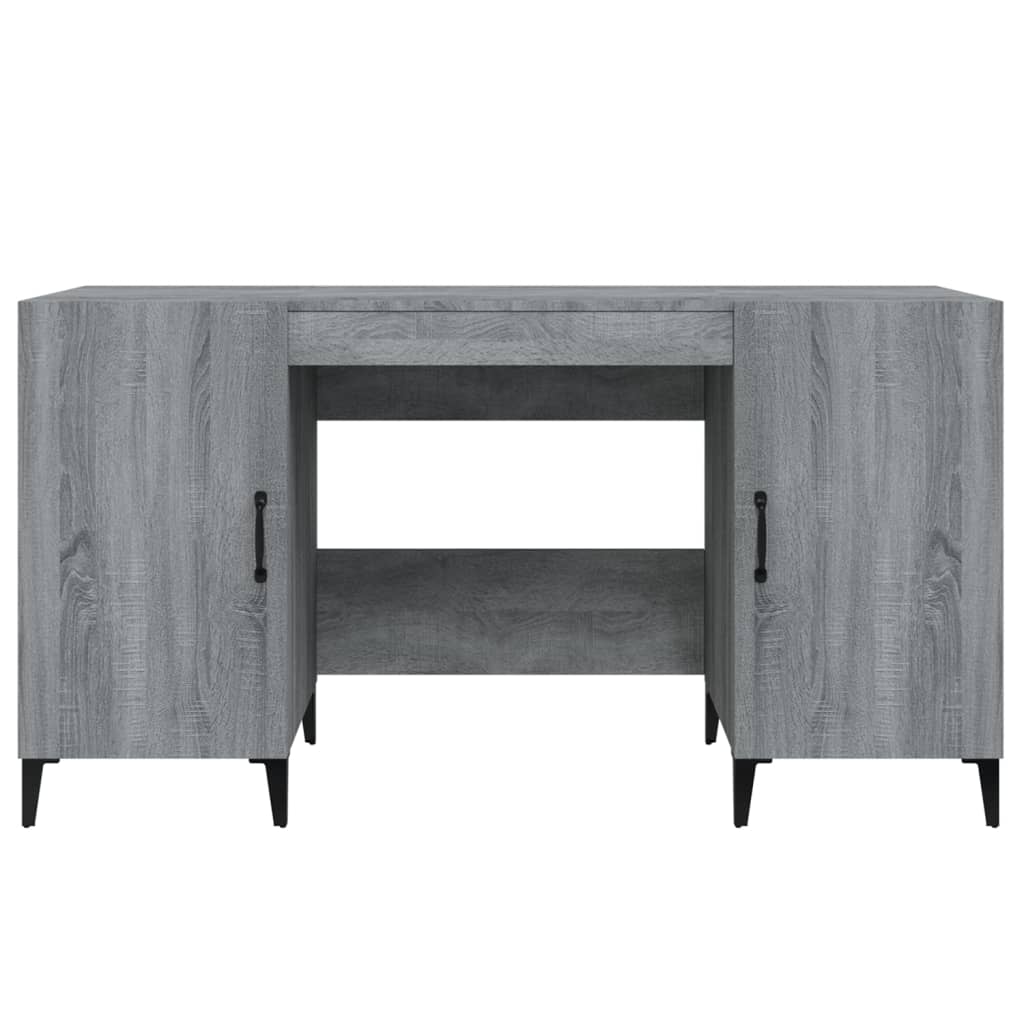 Desk, gray oak, 140x50x75cm, engineered wood