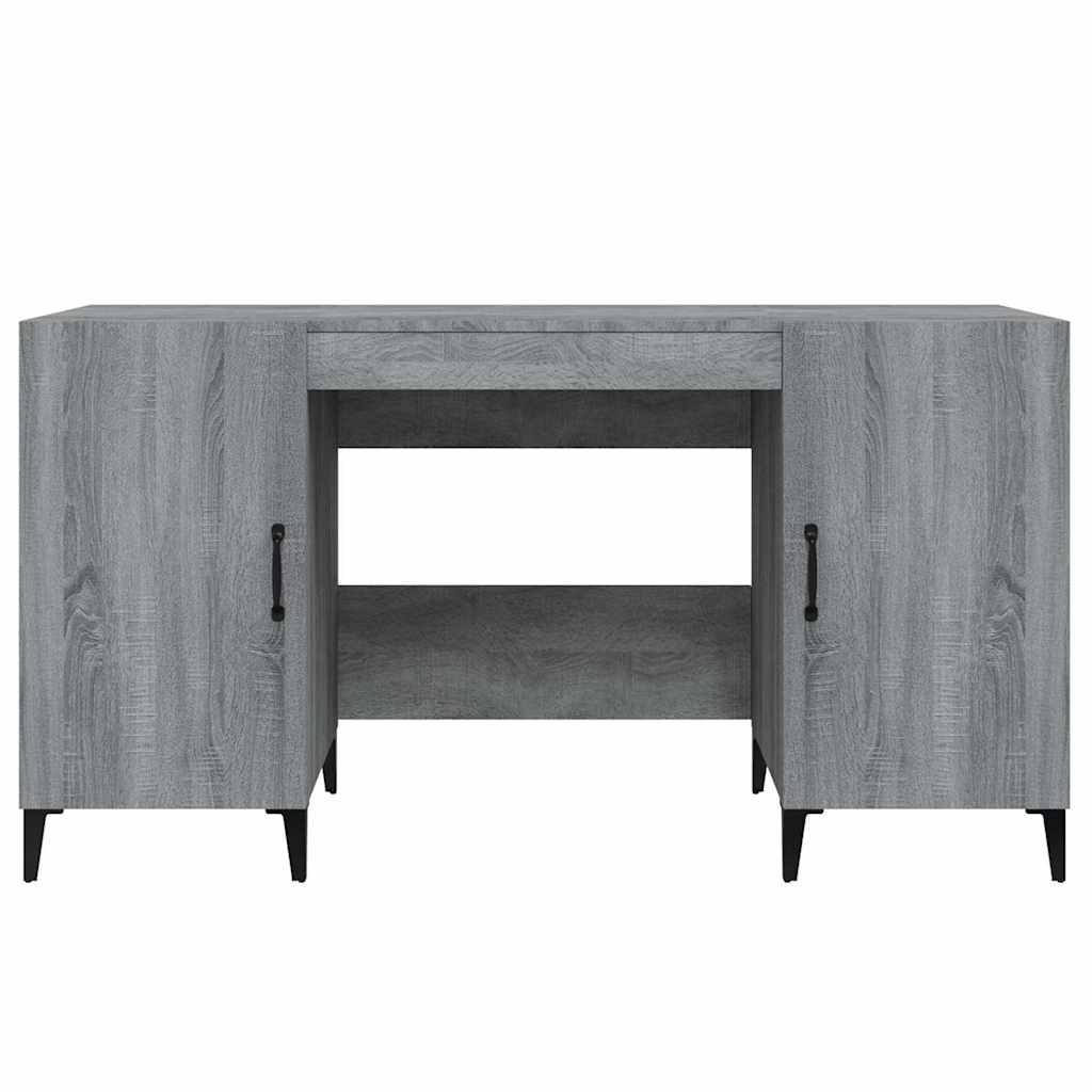 Desk, gray oak, 140x50x75cm, engineered wood
