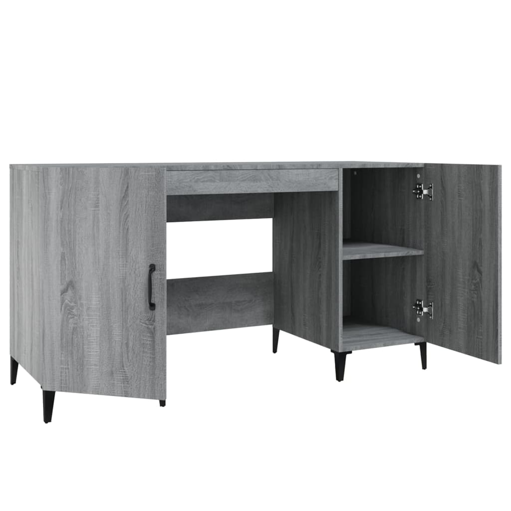 Desk, gray oak, 140x50x75cm, engineered wood