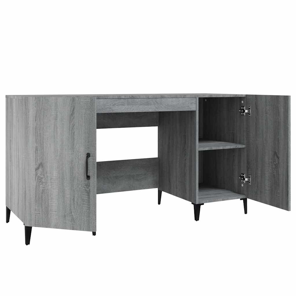Desk, gray oak, 140x50x75cm, engineered wood