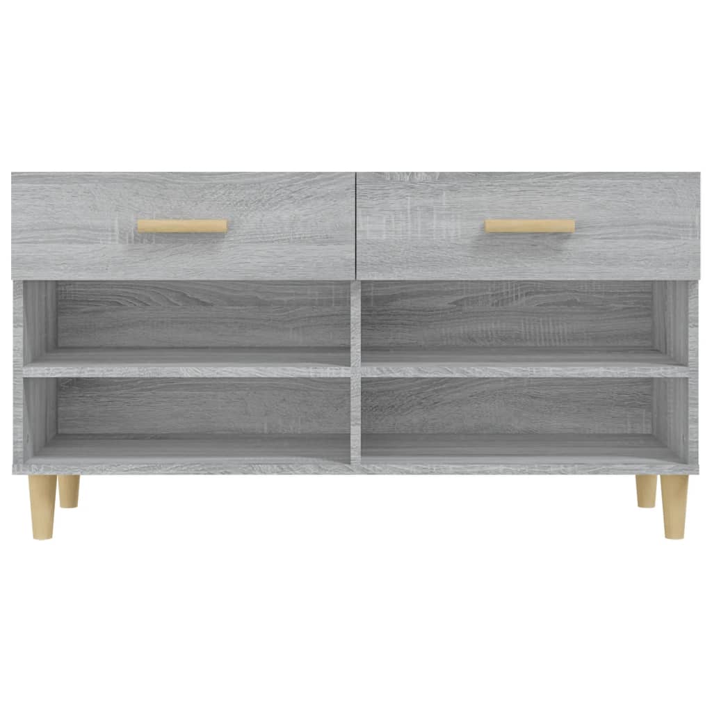 Shoe cabinet, grey oak, 102x35x55cm, engineered wood