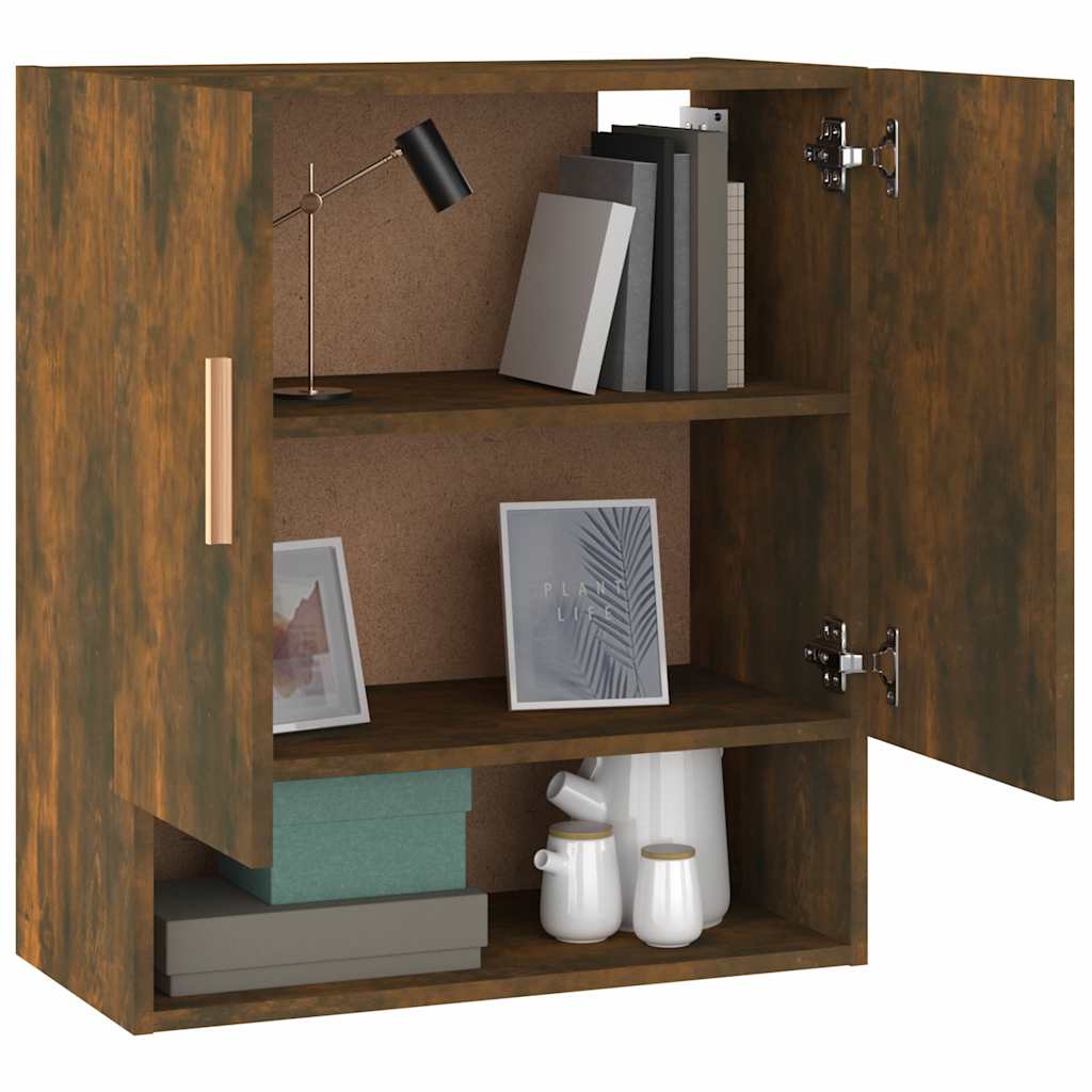 Wall cabinet, smoked oak, 60x31x70cm, engineered wood