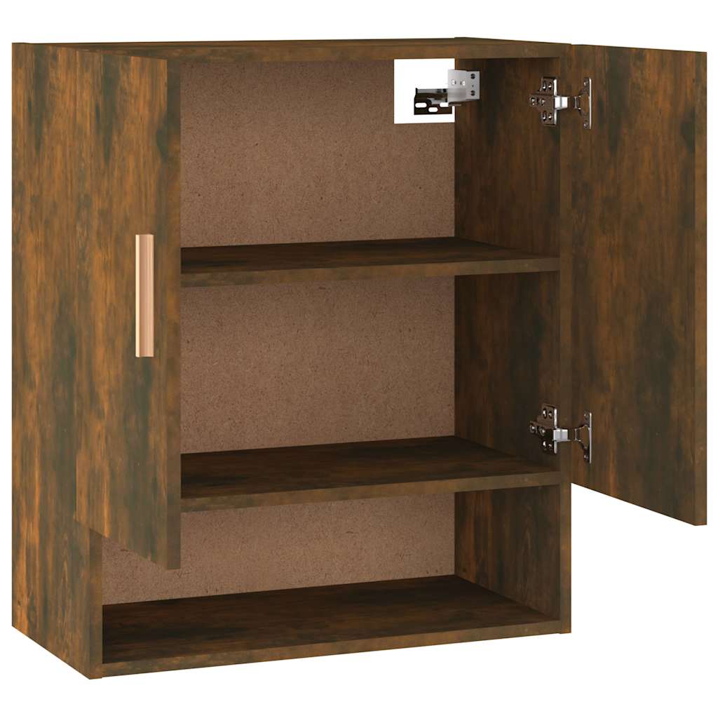 Wall cabinet, smoked oak, 60x31x70cm, engineered wood