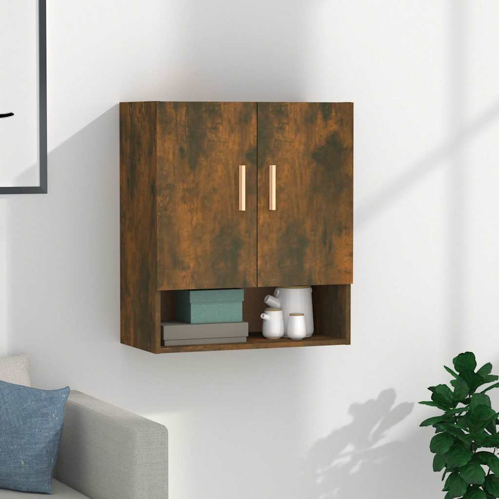 Wall cabinet, smoked oak, 60x31x70cm, engineered wood