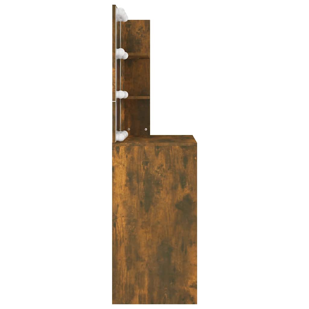 Dressing Table with LED, Smoked Oak, 74.5x40x141cm