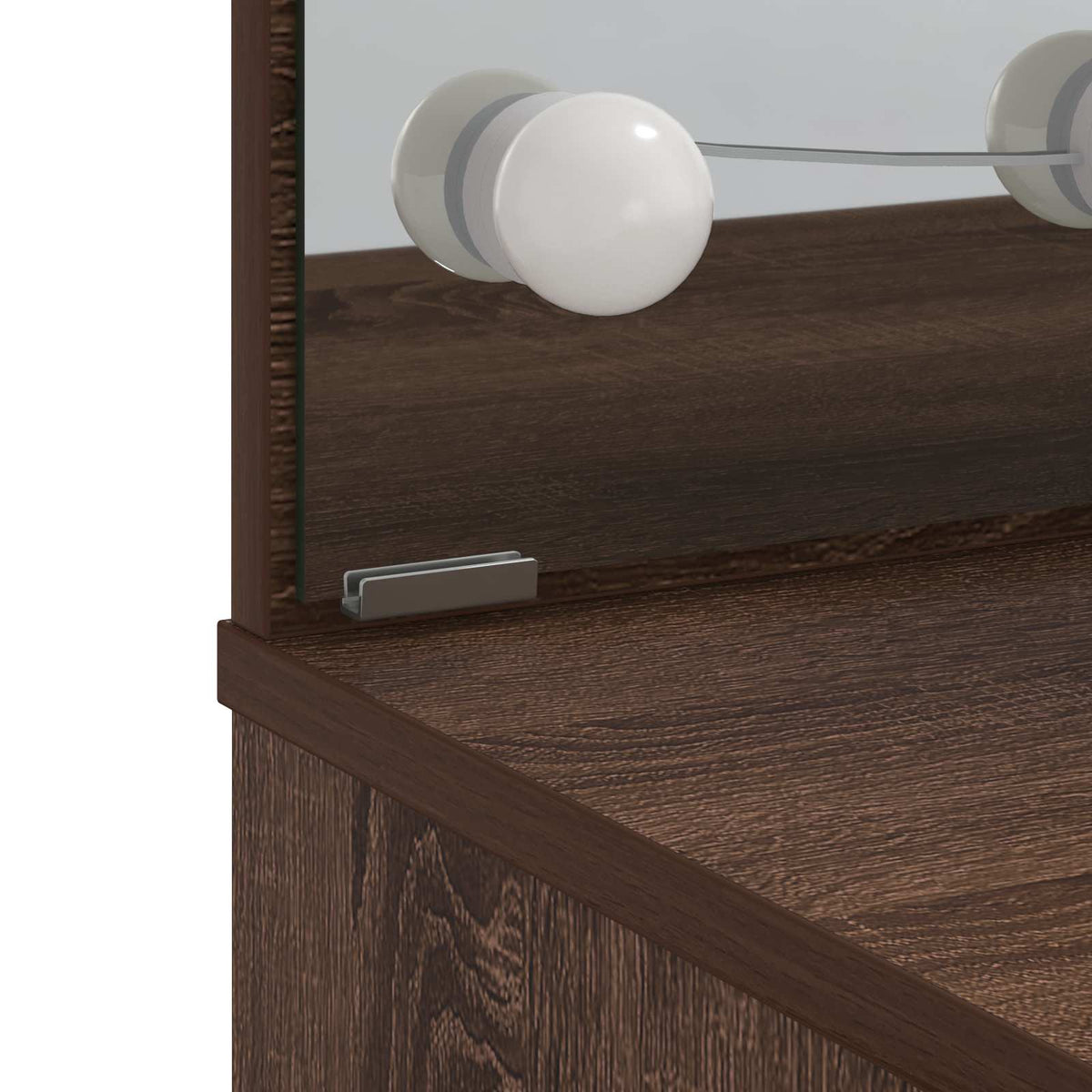 Cosmetic table with LED, brown oak, 74.5x40x141cm
