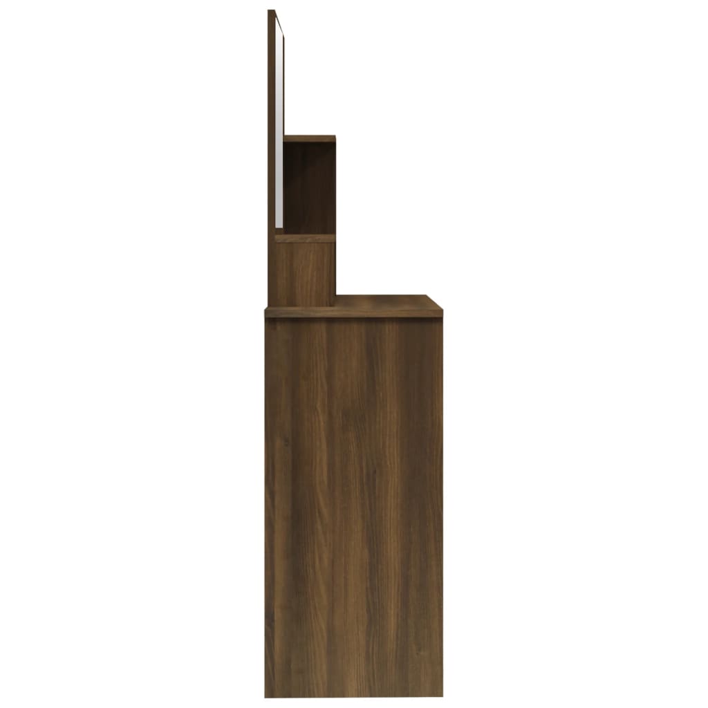 Dressing table with mirror, brown, 86.5x35x136cm
