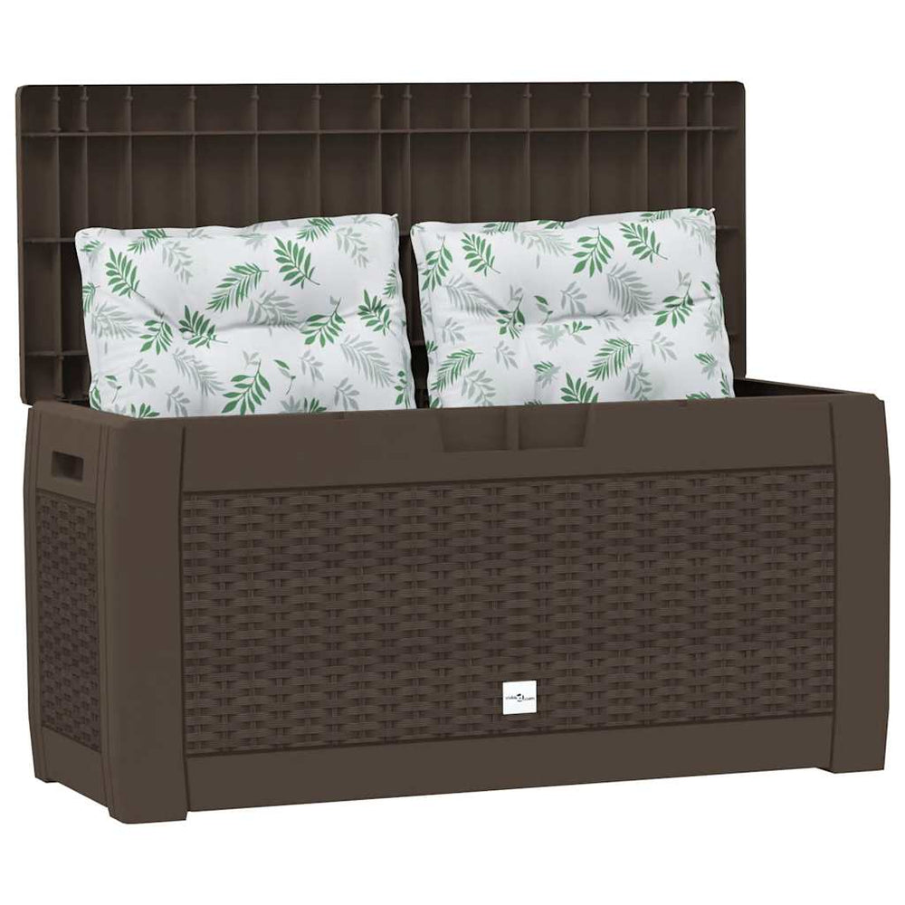 Garden storage box, brown, 119x48x60cm, polypropylene