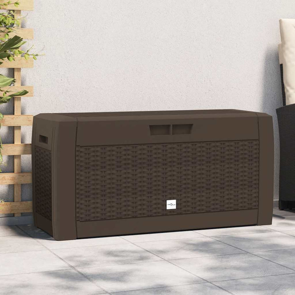 Garden storage box, brown, 119x48x60cm, polypropylene